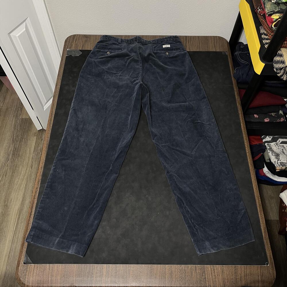 Polo Ralph Lauren Polo Cords Pants Mens 36x30 Naval Vintage Corduroy Pleated 80s